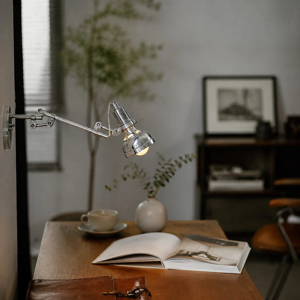 Adjustable Vintage Aluminum Wall Sconce | Esilora