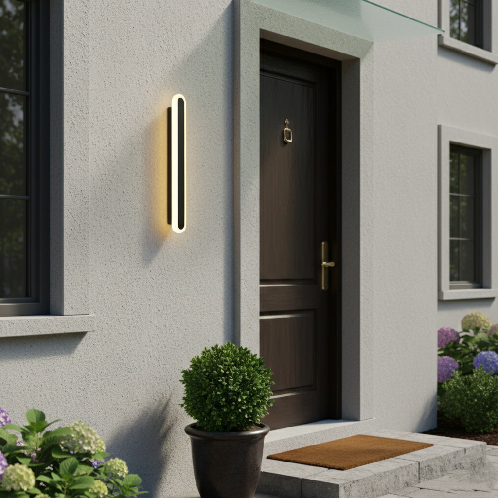Lampada da parete da esterno ovale minimalista in metallo Edge IP65 impermeabile | Esilora