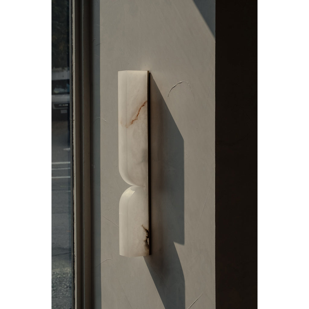 Moderne rechteckige Alabaster-Wandleuchte – Minimalistische Leuchte für Schlafzimmer Flur Wohnzimmer | Esilora