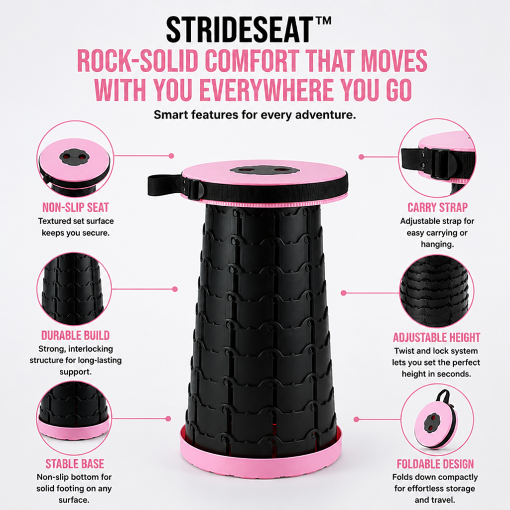 StrideSeat — Comfort solidissimo che si muove con te ovunque tu vada - Esilora