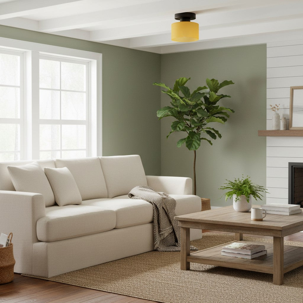 Moriglaze minimalistische zylindrische Glas-Deckenleuchte modern für Eingangsbereich und Wohnzimmer | Esilora