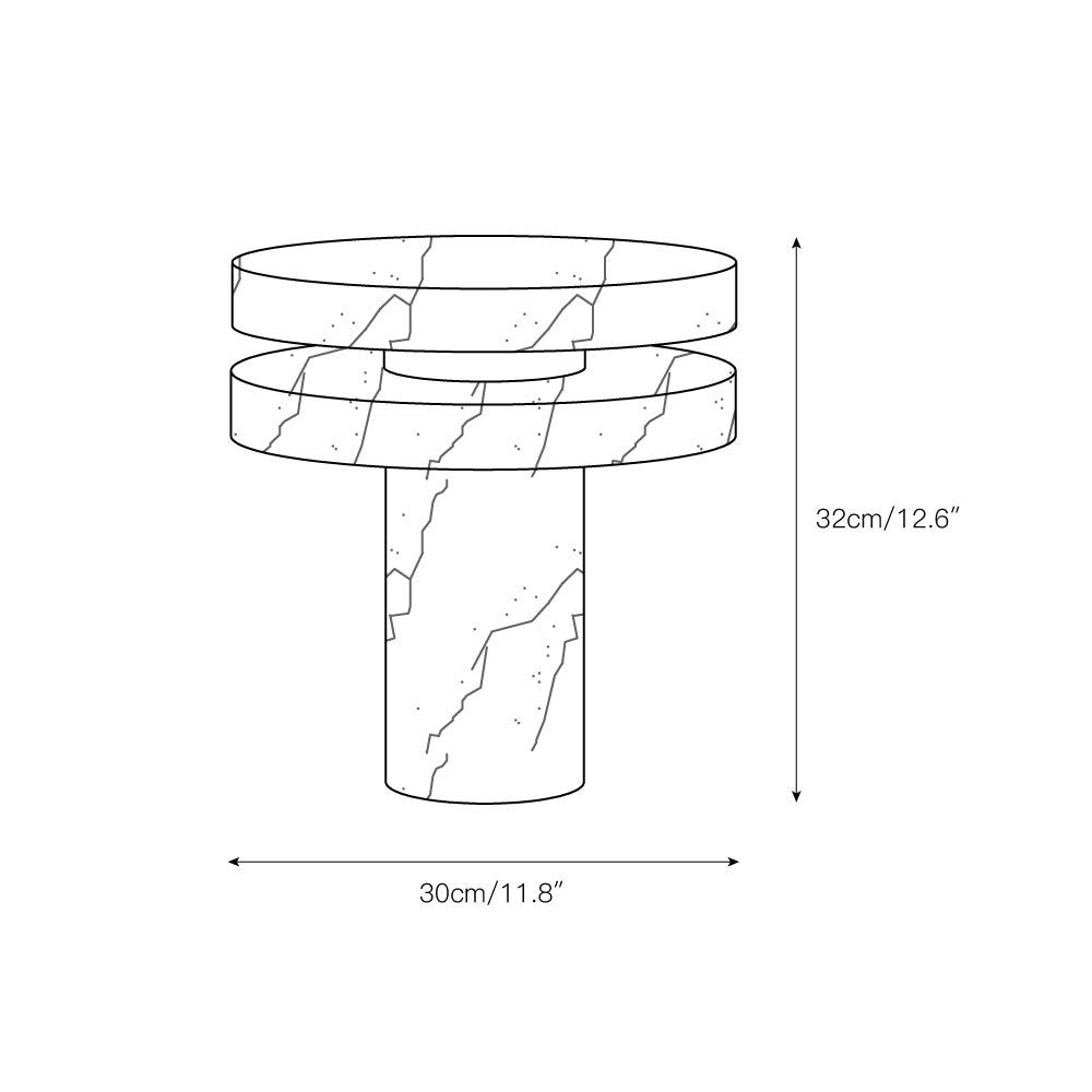 Modern Sculptural Table Lamp with Cylindrical Base Design for Bedroom Bedside and Living Room Use | Esilora
