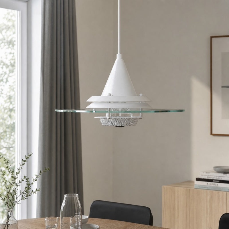 Kallera UFO Pendant Light - Metal and Glass Vintage Modern Hanging Lamp for Dining Room | Esilora