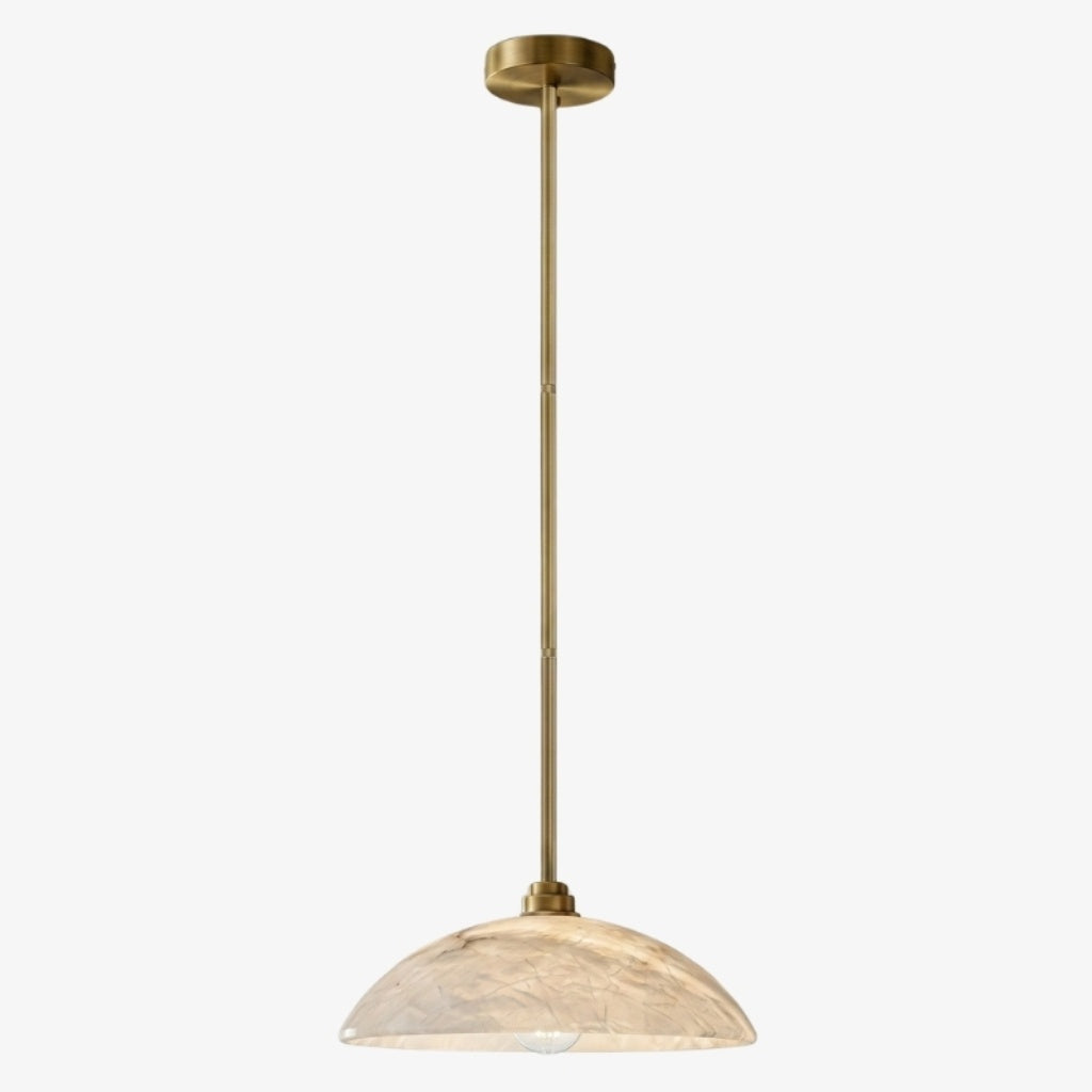 Alariv Elegant  Alabaster Dome Pendant Light - Modern Stone Lighting for Dining or Living | Esilora