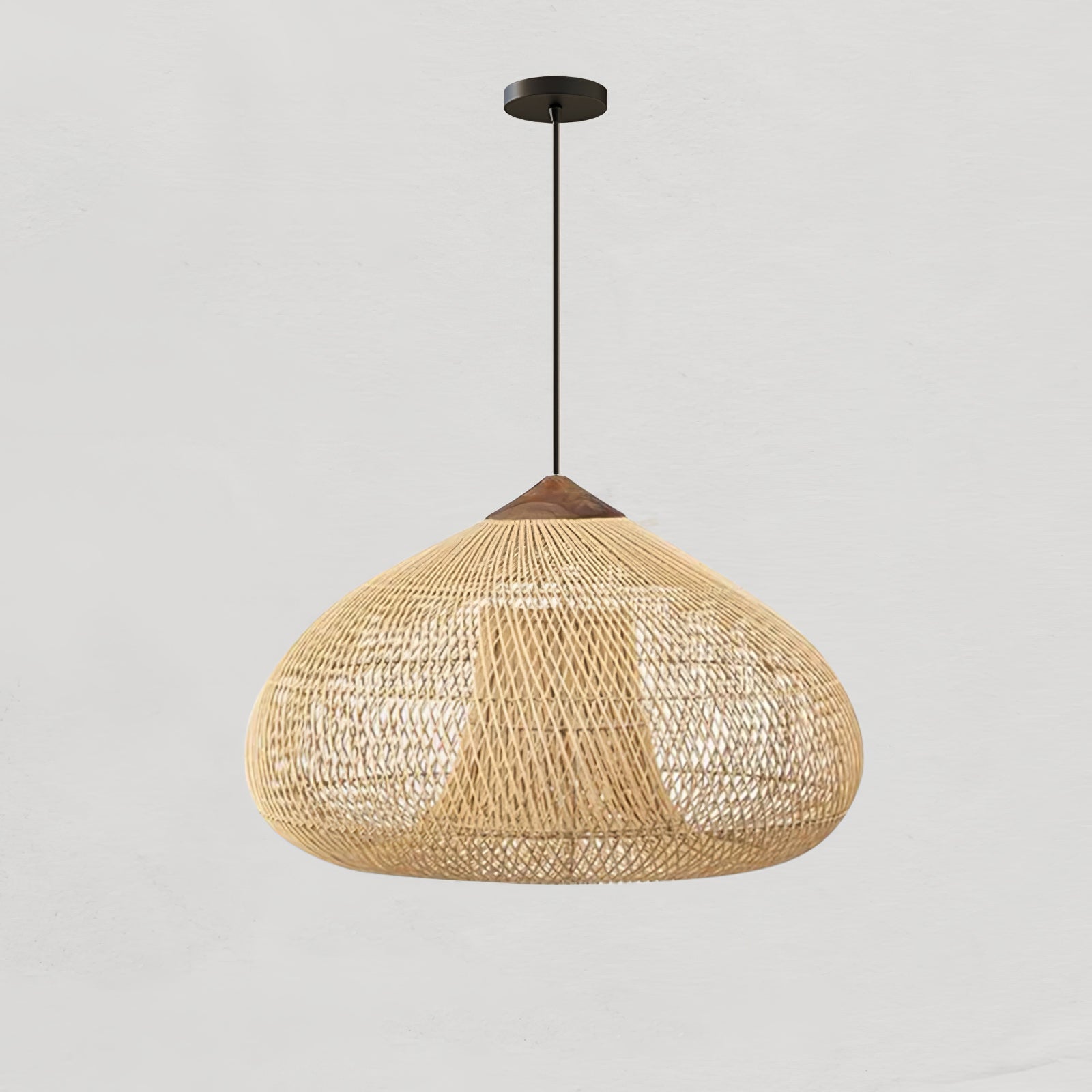 Harfenförmige geflochtene Rattan-Hängelampe | Esilora