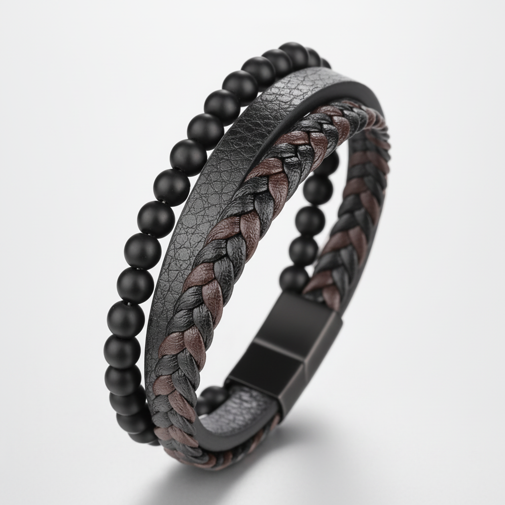 Calm-Armband aus Natursteinen — elastisch, unisex