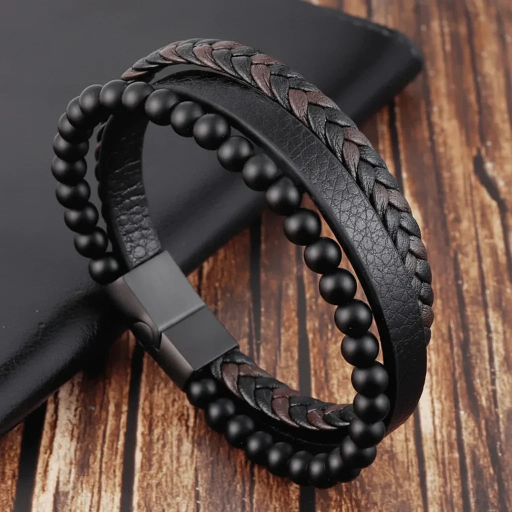 Calm-Armband aus Natursteinen — elastisch, unisex