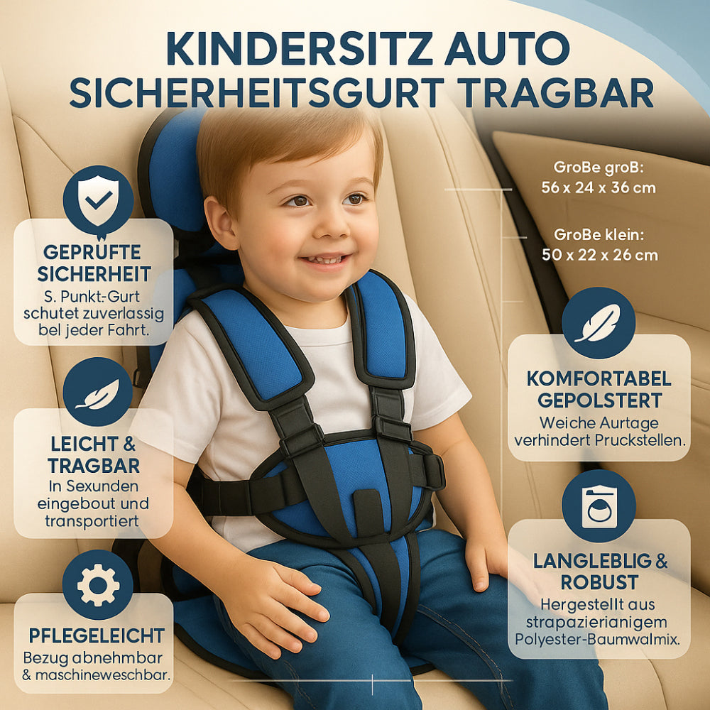 Draagbare vijfpuntsveiligheidsgordel voor kinderen