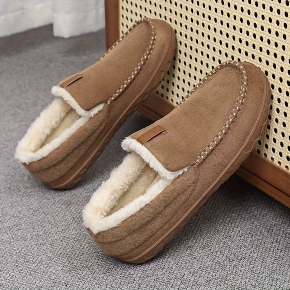 Papuci tip loafer clasici pentru bărbați — Confort interior cald și moale