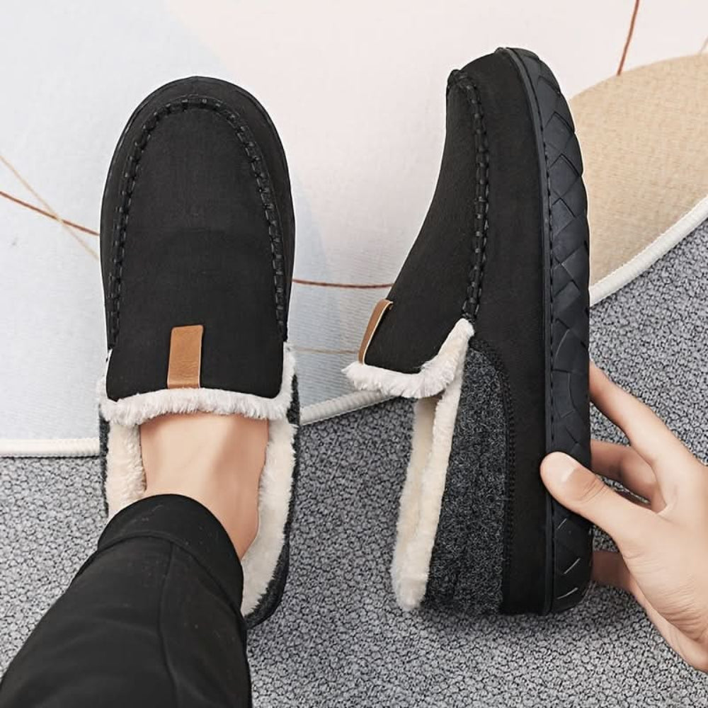 Papuci tip loafer clasici pentru bărbați — Confort interior cald și moale
