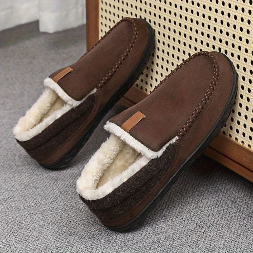 Papuci tip loafer clasici pentru bărbați — Confort interior cald și moale