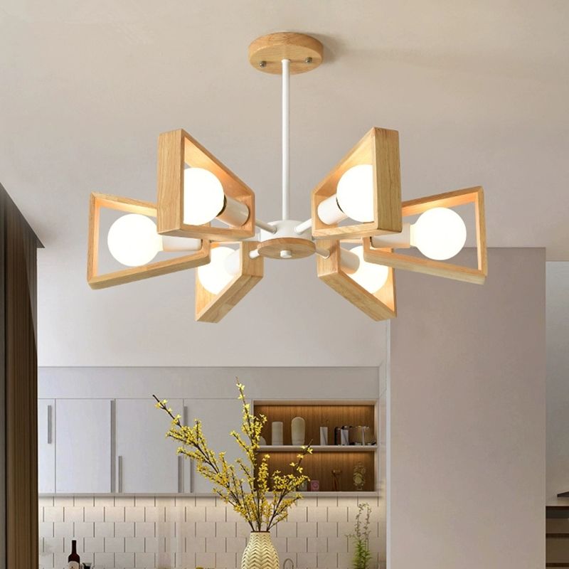 Timber Sputnik Pendant Light Fixture - Esilora