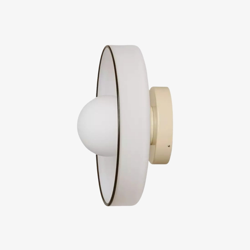 Luminaire mural ou plafonnier moderne Kalo à disque en verre polyvalent, avec bord coloré, pour espaces de vie | Esilora