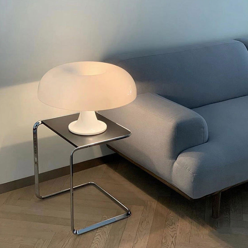 Modern White LED Table Lamp — Mushroom Shape, Adjustable Brightness