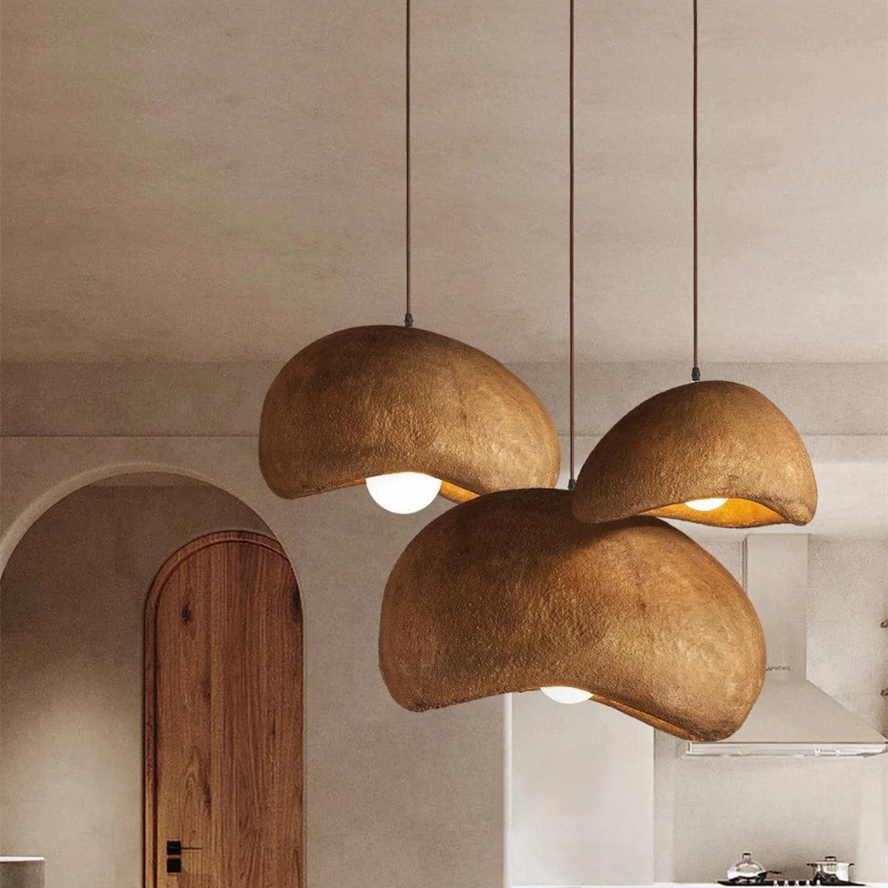 Wabi-Sabi Coffee Cloud Japandi Resin Pendant Light | Esilora