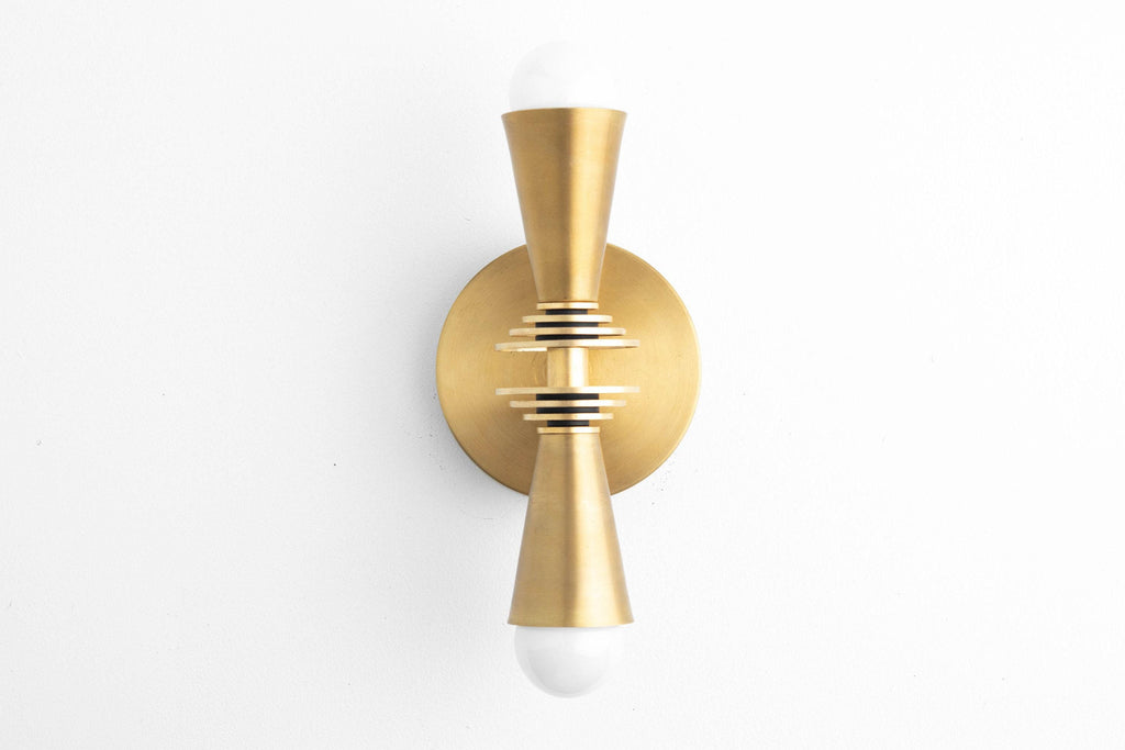 Pyralis Cone Art Deco Wall Sconce – Modern Metal Vanity Light, Vertical or Horizontal Mount | Esilora
