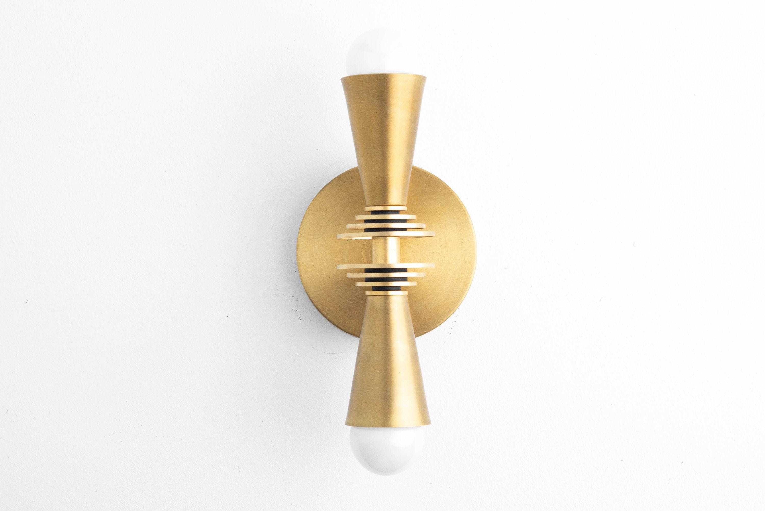 Pyralis Cone Art Deco Wall Sconce – Modern Metal Vanity Light, Vertical or Horizontal Mount | Esilora