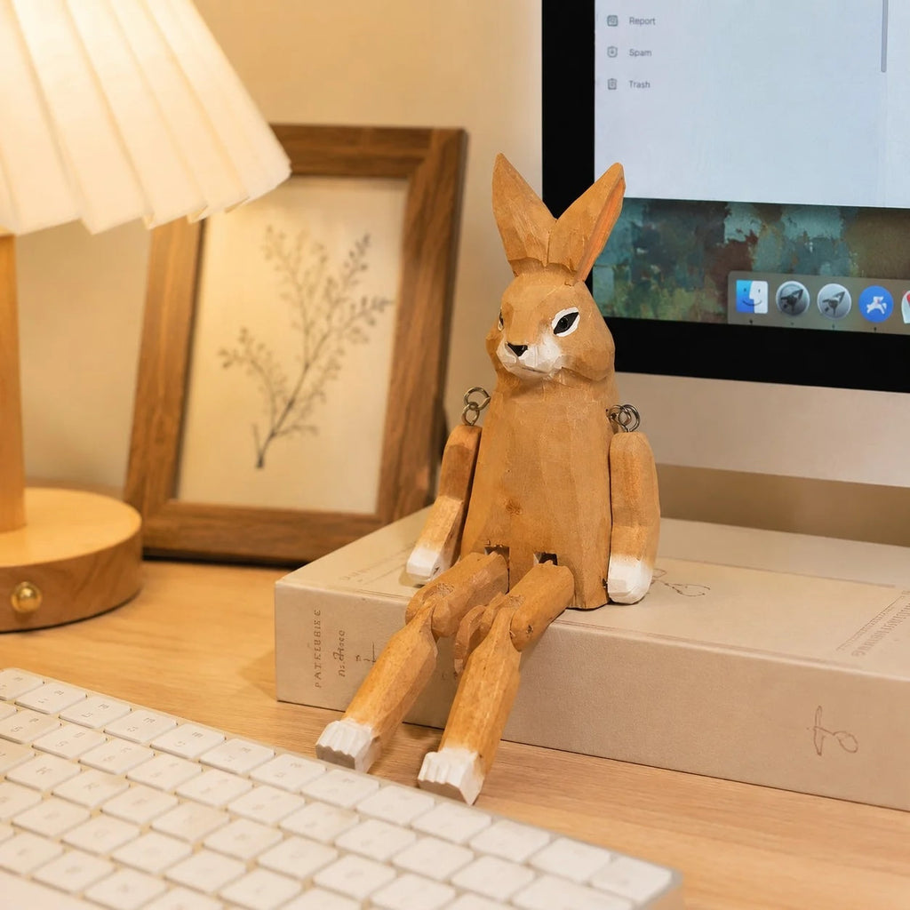 Hand-Carved Wooden Dangling-Leg Animal Ornaments | Esilora