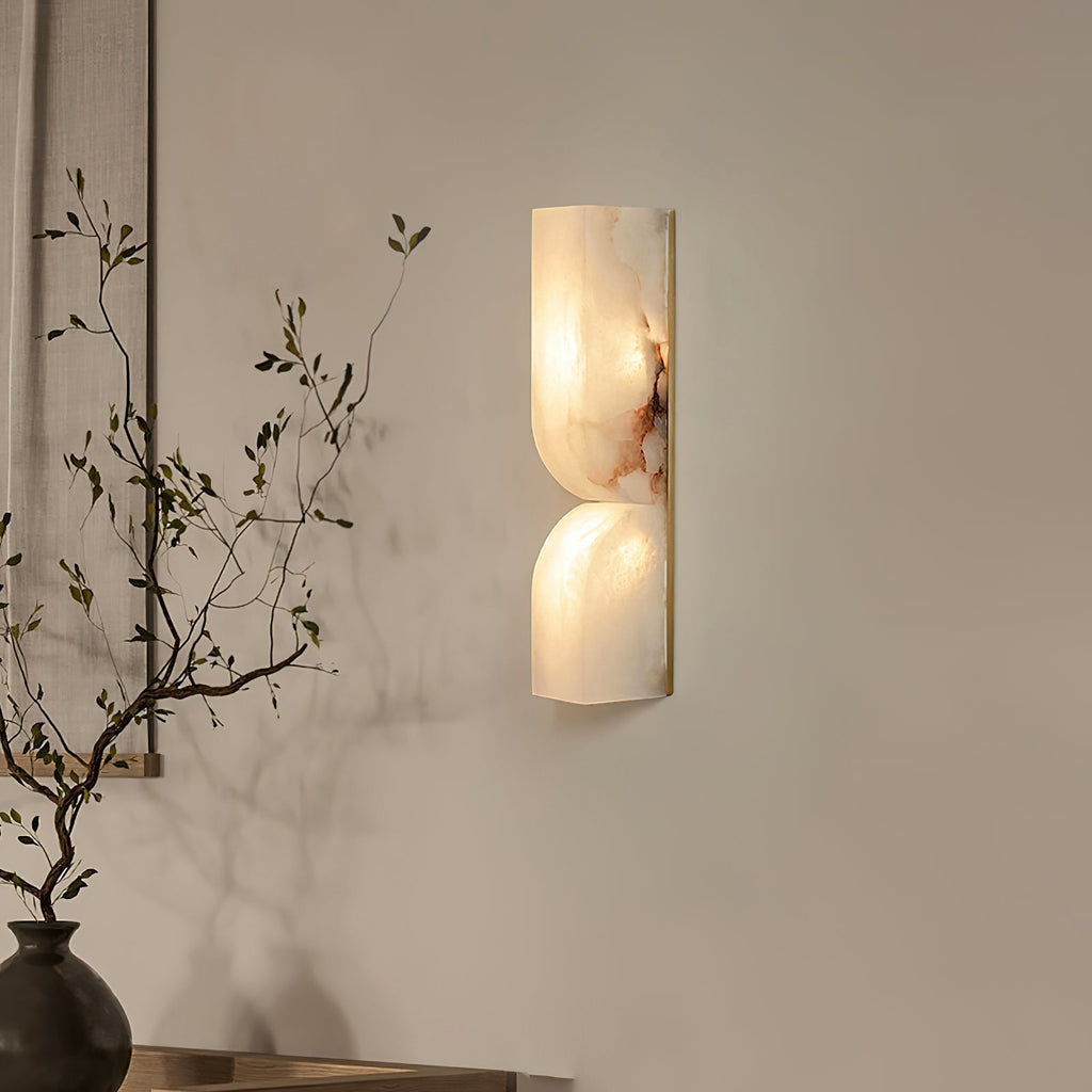 Moderne rechteckige Alabaster-Wandleuchte – Minimalistische Leuchte für Schlafzimmer Flur Wohnzimmer | Esilora