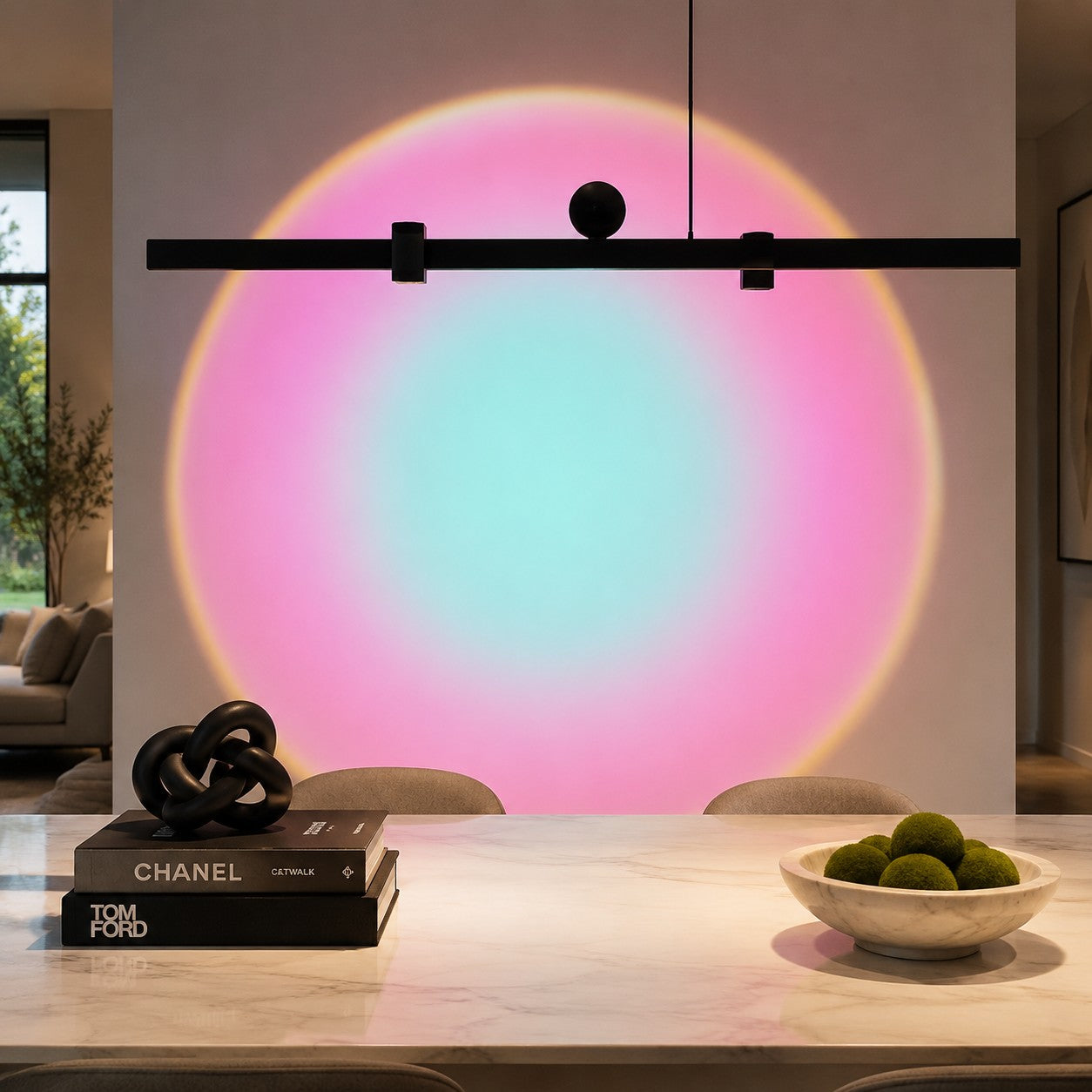 Linear Wall-Wash Dining Pendant Light | Esilora