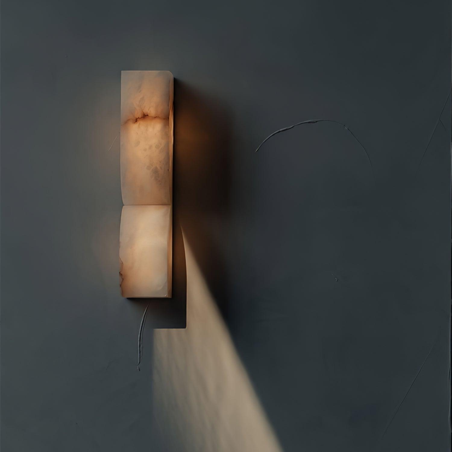 Moderne rechteckige Alabaster-Wandleuchte – Minimalistische Leuchte für Schlafzimmer Flur Wohnzimmer | Esilora