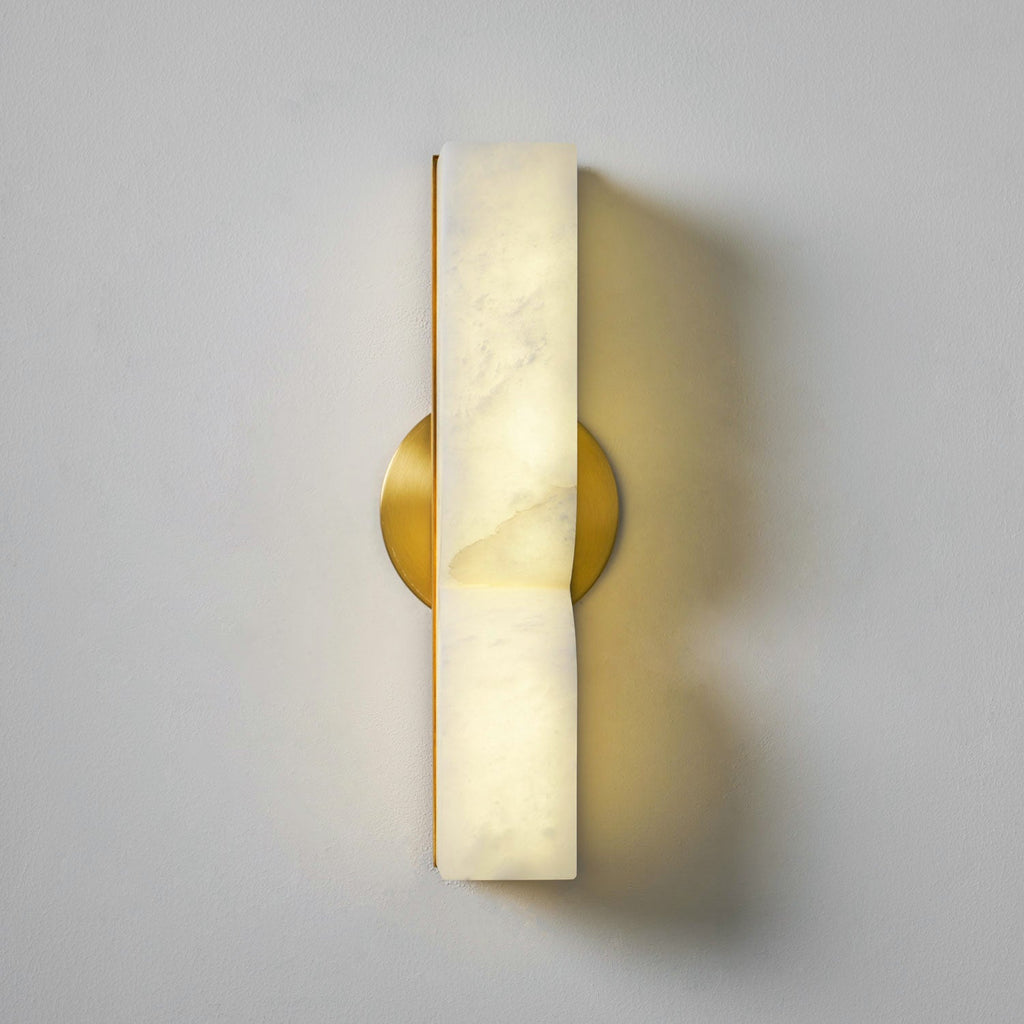 Moderne rechteckige Alabaster-Wandleuchte – Minimalistische Leuchte für Schlafzimmer Flur Wohnzimmer | Esilora