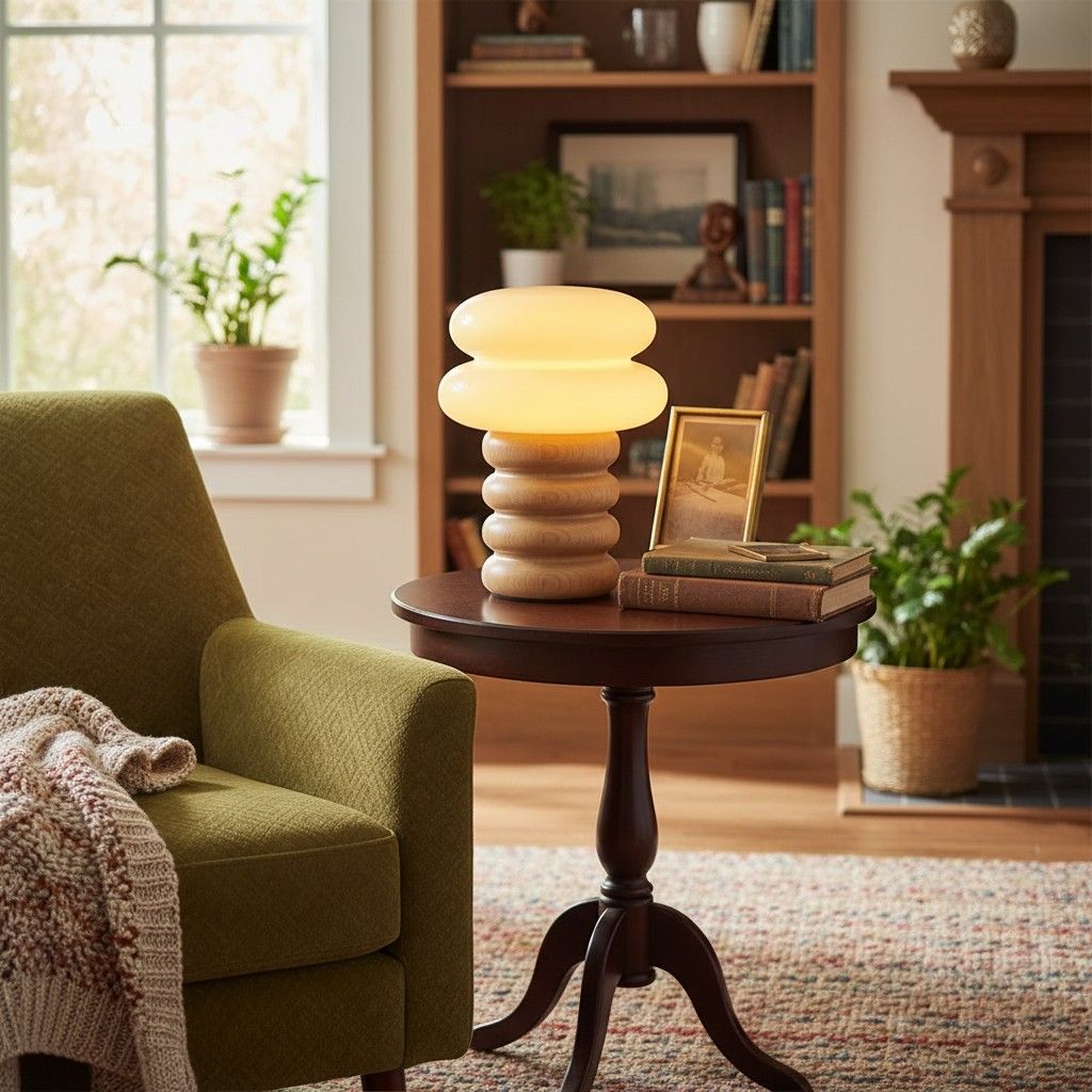 Auralume Geometric Dome Accent Table Lamp - Scandinavian Design for Reading Desk or Lounge Area | Esilora