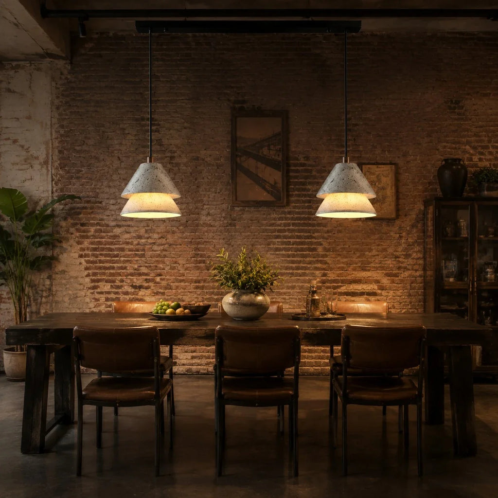 Grey Stone Pendant Light with Paper Diffuser | Esilora