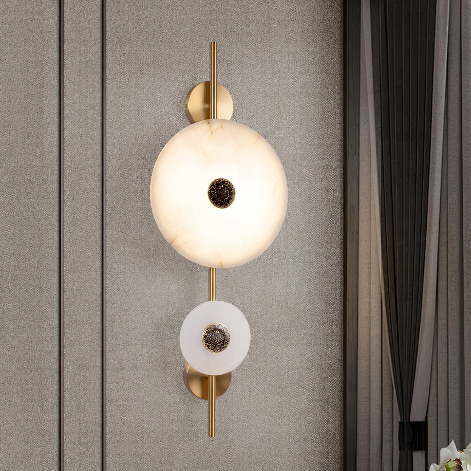 Alabaster Eclipse Wall Light | Esilora