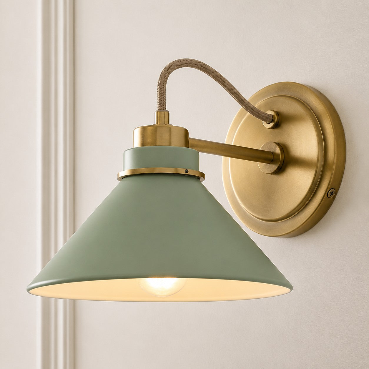 Aurenza Curved Arm Globe Wall Sconce – Modern Industrial Wall Lamp for Bathroom, Bedroom, and Hallway | Esilora