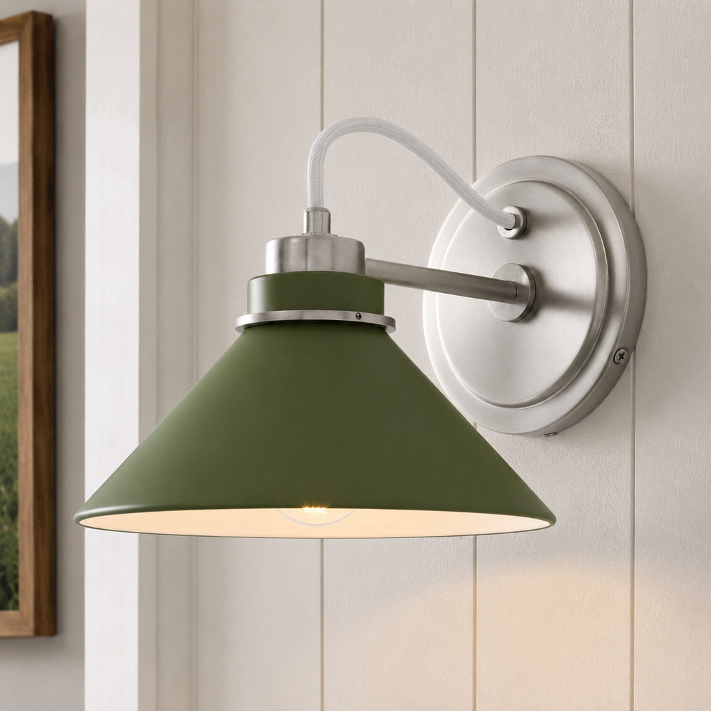 Aurenza Curved Arm Globe Wall Sconce – Modern Industrial Wall Lamp for Bathroom, Bedroom, and Hallway | Esilora