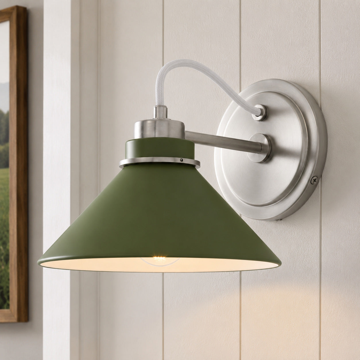 Aurenza Curved Arm Globe Wall Sconce – Modern Industrial Wall Lamp for Bathroom, Bedroom, and Hallway | Esilora