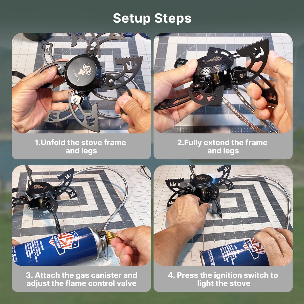 Portable Camping Burner 3800W - Compact Outdoor Stove - Esilora