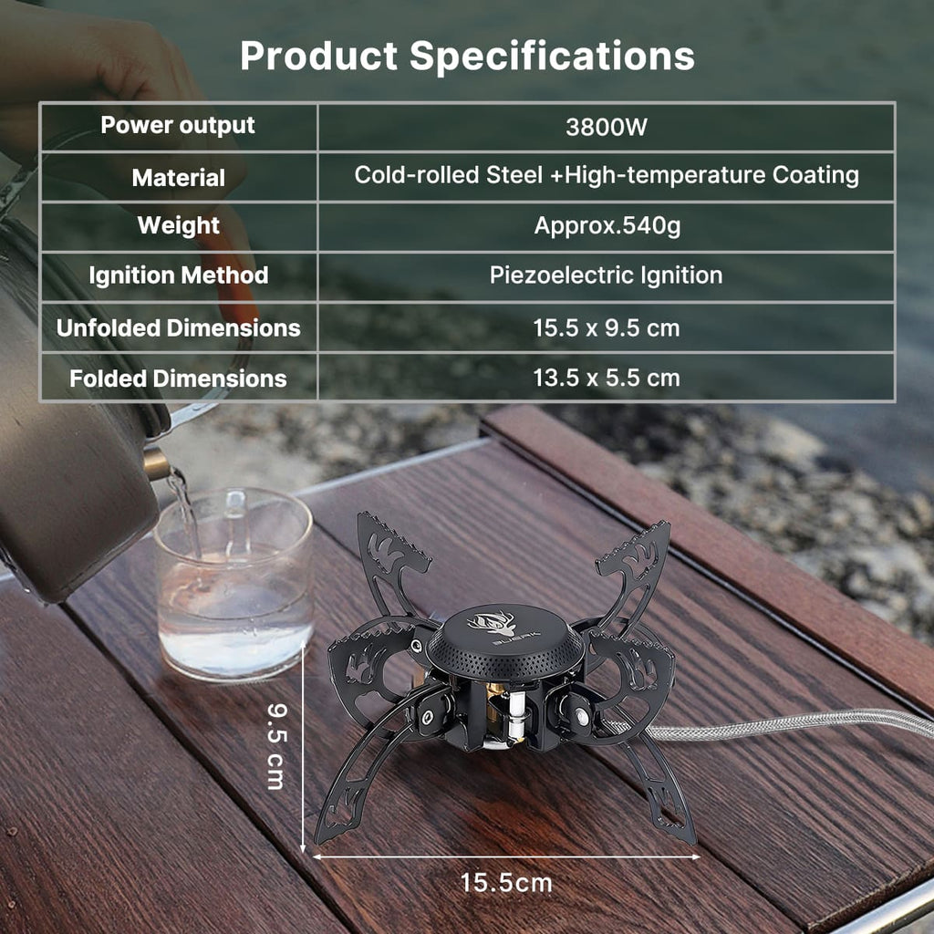 Portable Camping Burner 3800W - Compact Outdoor Stove - Esilora