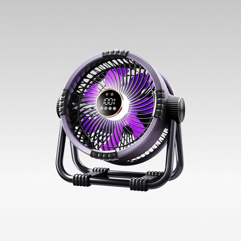 Hordozható kültéri ventilátor LED-világítással – 20000mAh akkumulátor – Esilora