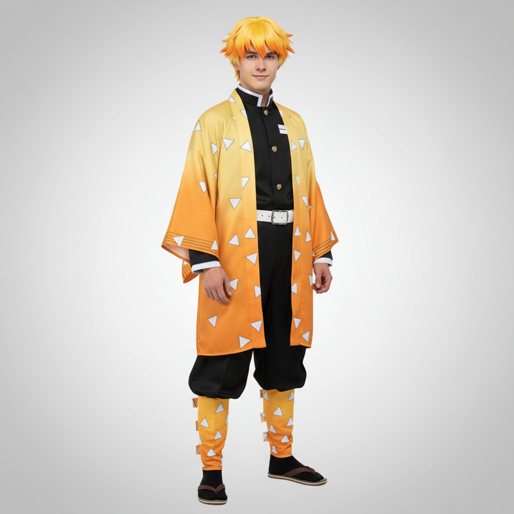 Set complet de costum cosplay din poliester, în stil kimono