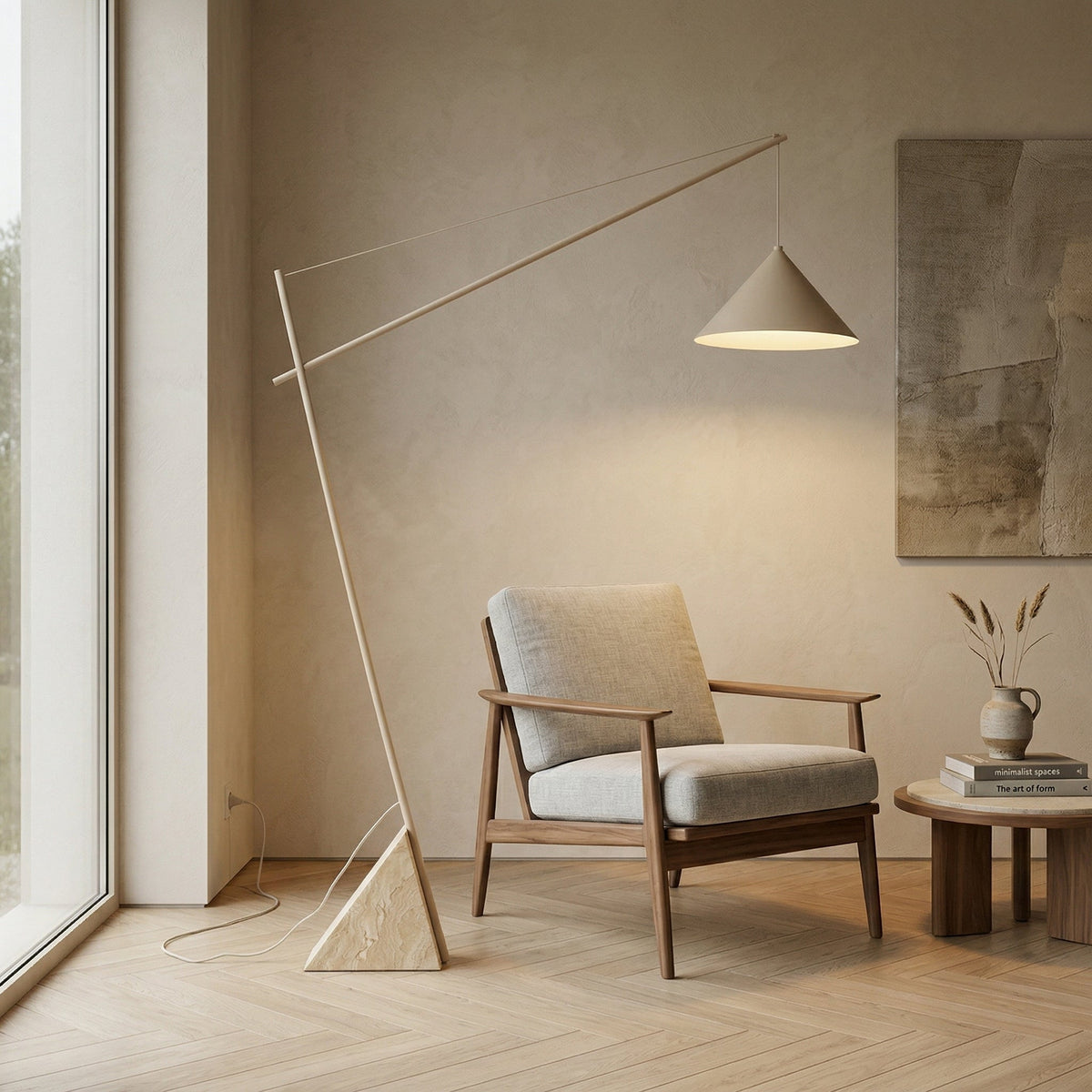 Grande Travertine Floor Lamp | Esilora