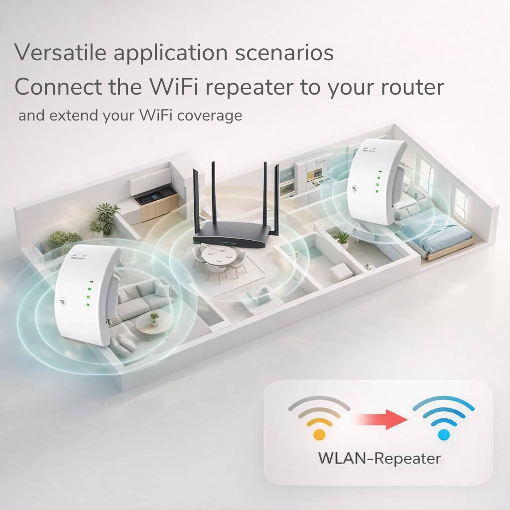 Signal Amplifier | Extended Range | Simple Plug and Play Installation | WiFiora - Esilora
