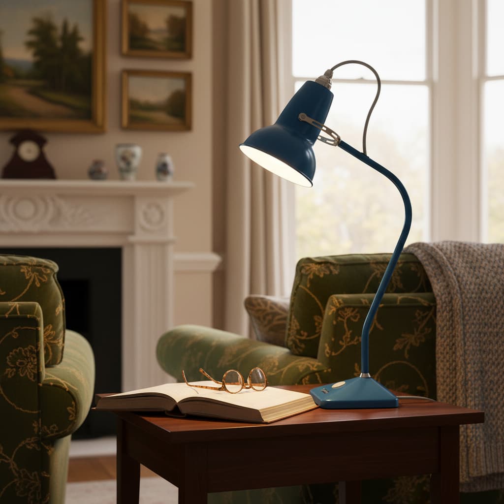 Modryx Pyramid Base Mini Table Lamp - Vintage Metal for Desk | Esilora