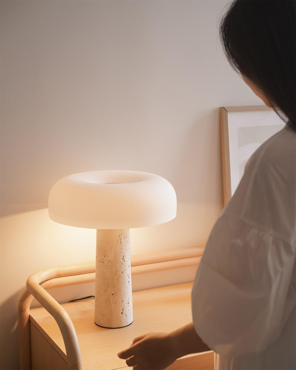 Kine Travertine Table Lamp | Esilora