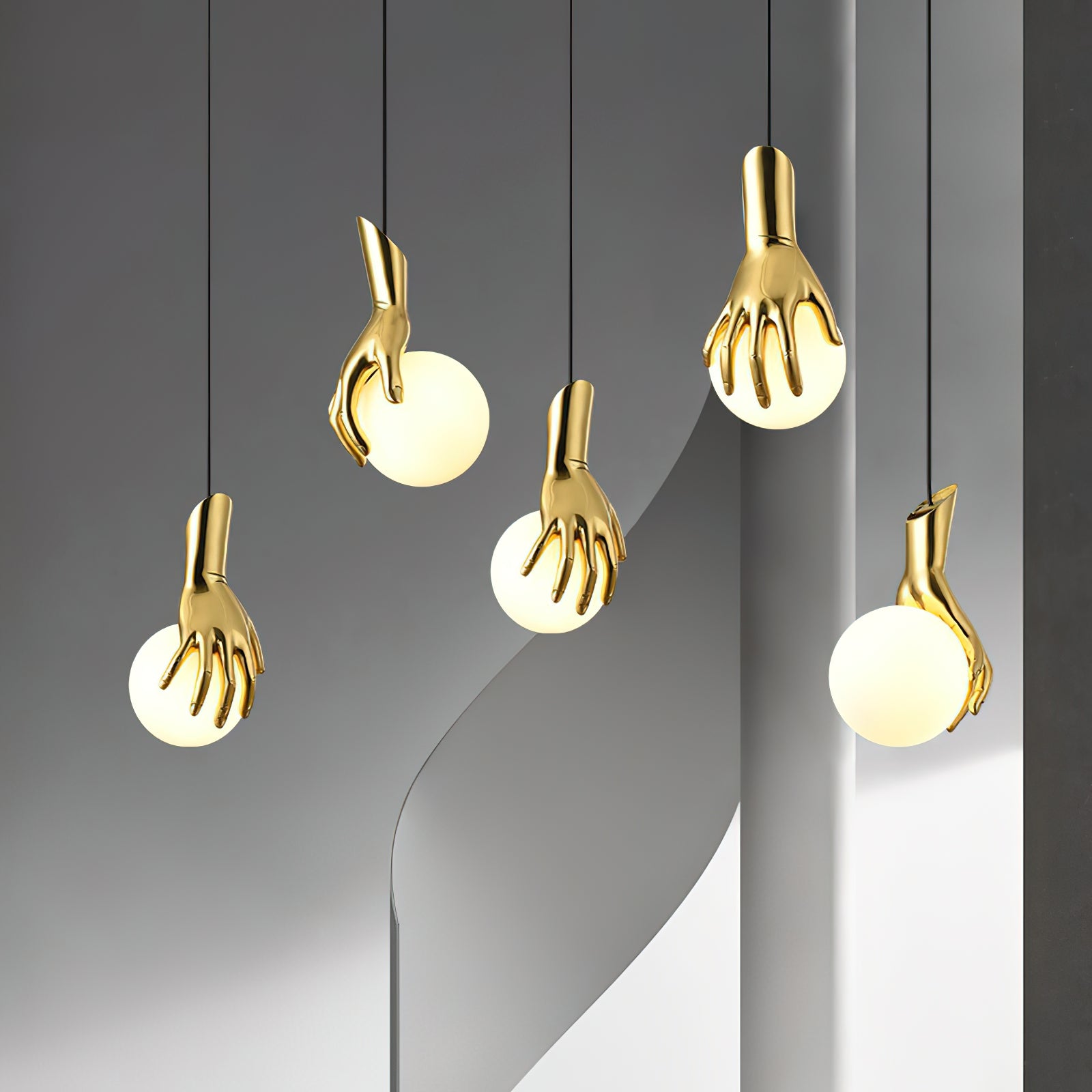 Hand Holding Globe Pendant Light | Esilora