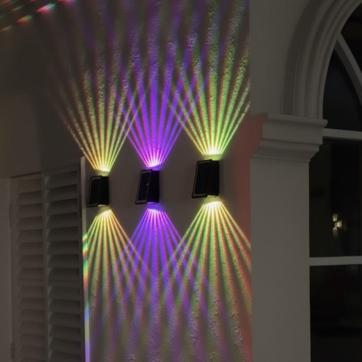 Solar Outdoor Wall Light with RGB & Warm White – Wireless & Automatic - Esilora