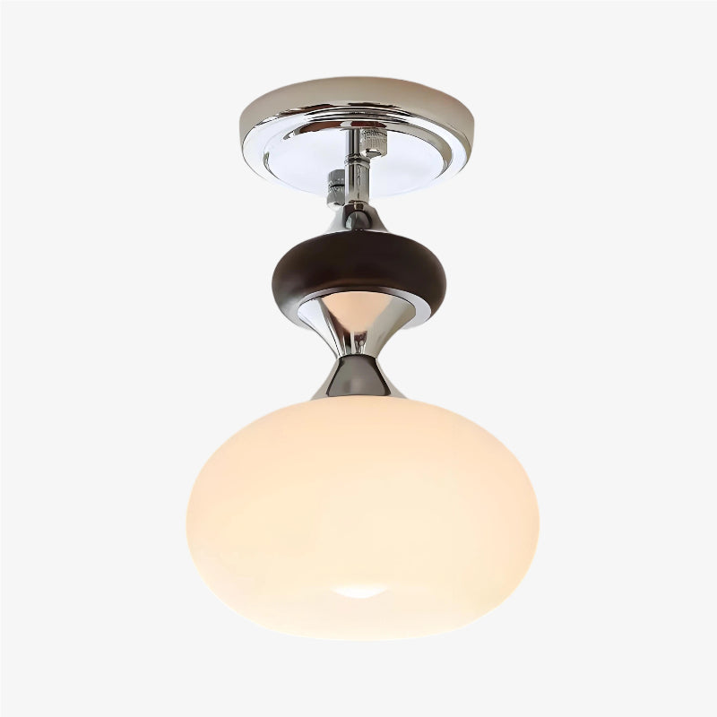 Javina taklampe med delvis innfelt montering – moderne armatur i metall, glass og tre fra midten av århundret for entré og kjøkken | Esilora