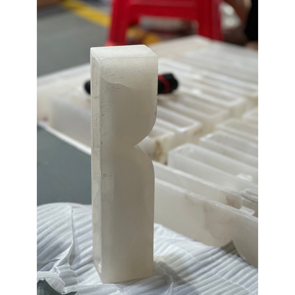 Moderne rechteckige Alabaster-Wandleuchte – Minimalistische Leuchte für Schlafzimmer Flur Wohnzimmer | Esilora