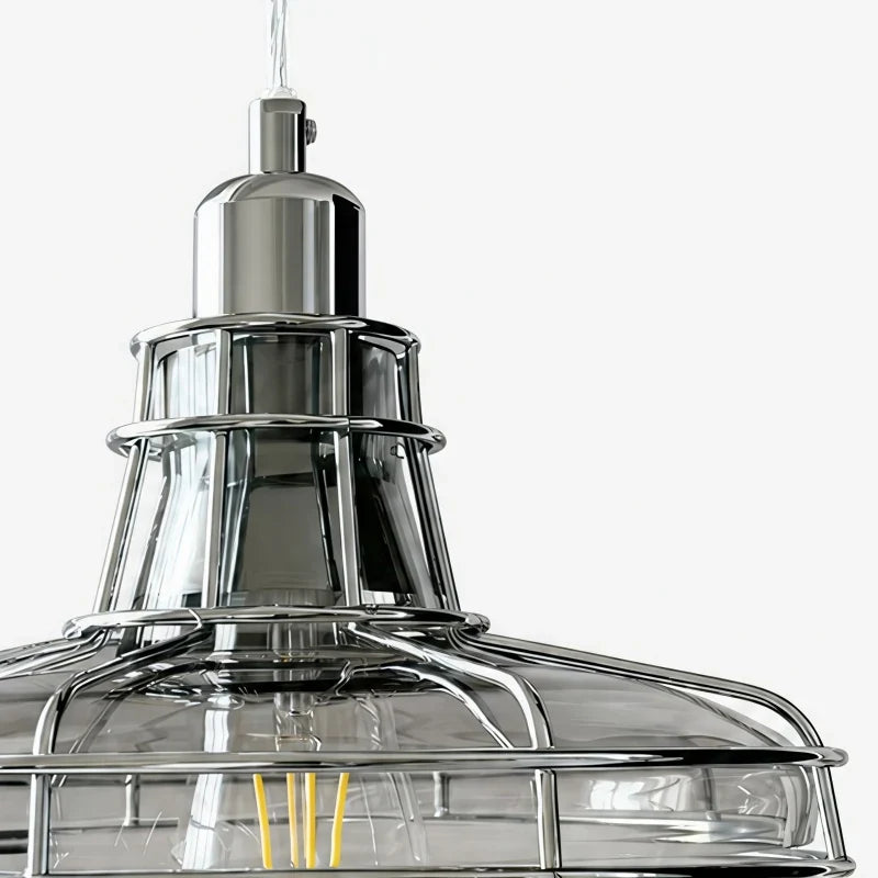 Glass Metal Cage Pendant Lamp | Esilora