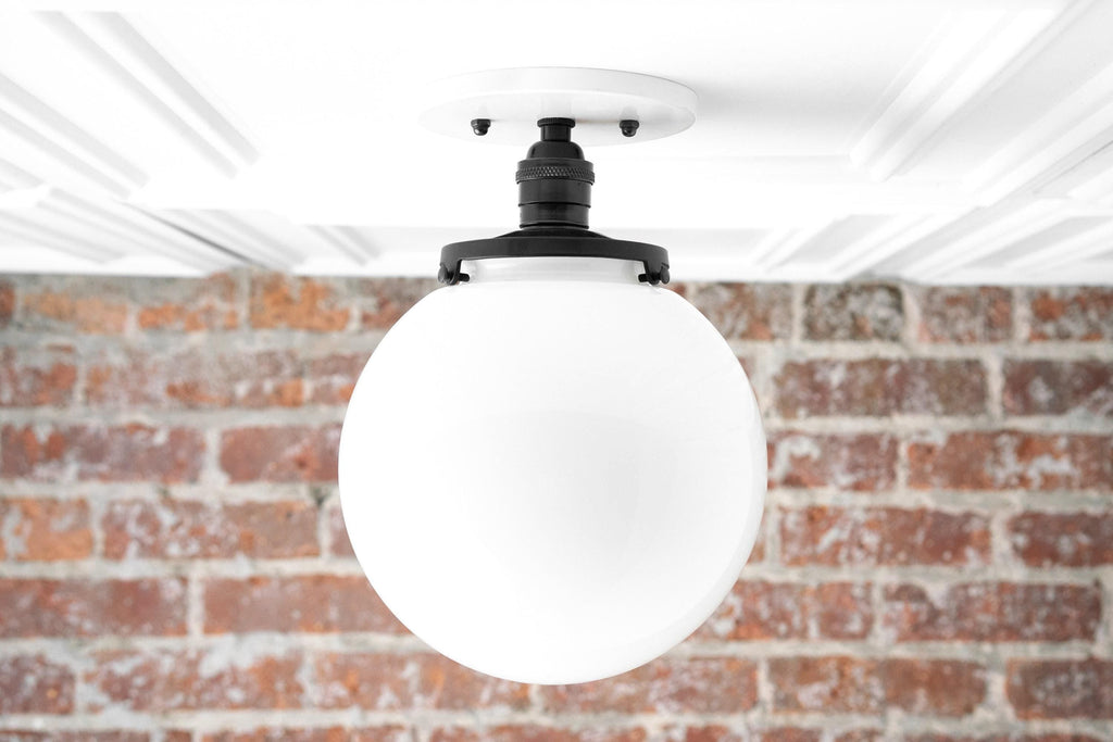 Glorica Opalglas-Halbdeckenleuchte – moderne Mid-Century-Leuchte für das Wohnzimmer | Esilora