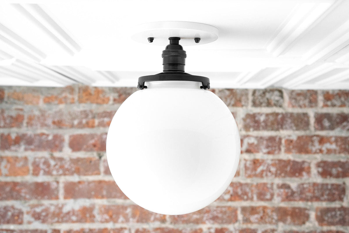Glorica Opalglas-Halbdeckenleuchte – moderne Mid-Century-Leuchte für das Wohnzimmer | Esilora