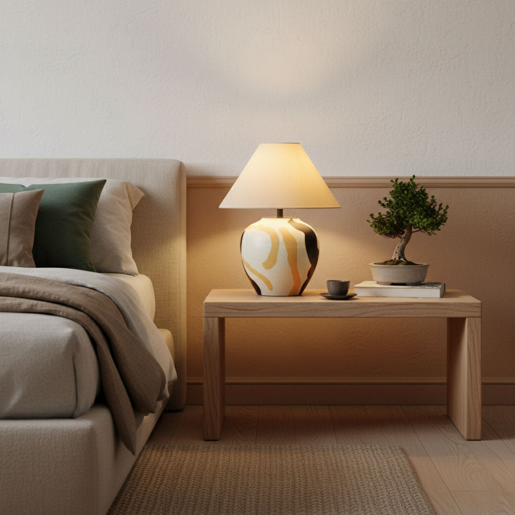 Abstract Pattern Ceramic Table Lamp | Esilora