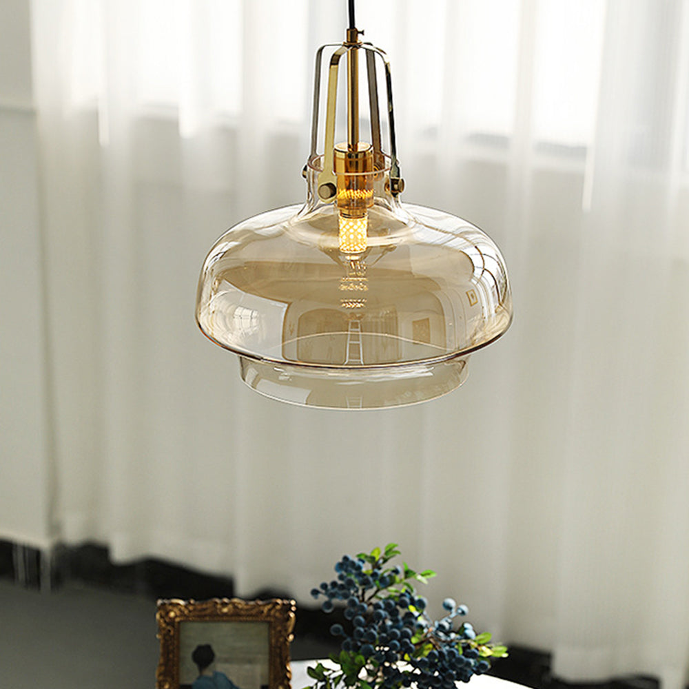 Lawson transparent pendellampe i glass, inspirert av akvarier – moderne hengende lampe til hjemmet | Esilora