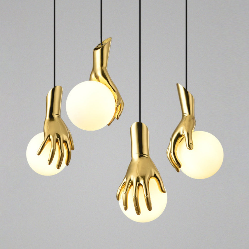 Hand Holding Globe Pendant Light | Esilora